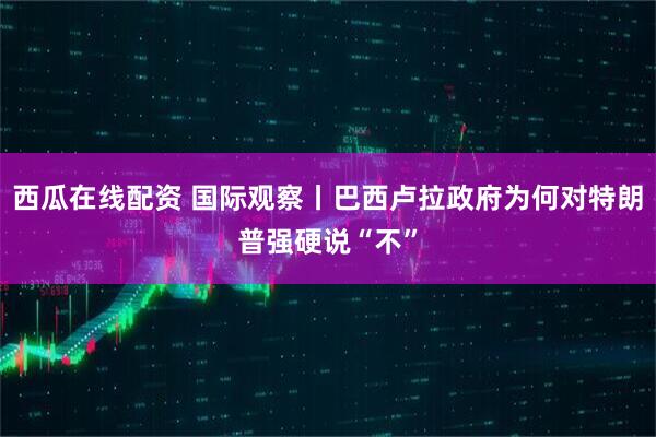 西瓜在线配资 国际观察丨巴西卢拉政府为何对特朗普强硬说“不”