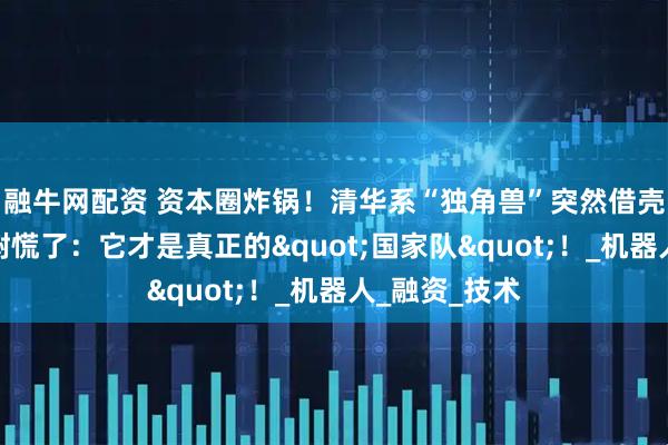 融牛网配资 资本圈炸锅！清华系“独角兽”突然借壳，智元、宇树慌了：它才是真正的"国家队"！_机器人_融资_技术